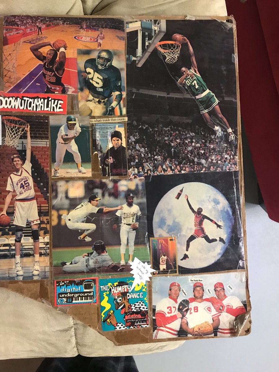 DLNEALY's tweet photo. I uncovered my high school lap board. Itโs an early 90โs treasure trove. #IceCube @WoodberryForest #ShawnBradley #HumptyDance #ReggieMiller #ClydeDrexler #DeeBrown #TheNastyBoys #BudBowl #BoKimble #NolanRyan #LouPiniella #WaltWeiss #BartSimpson #BugleBoy #BazookaJoe https://t.co/ieuIlsBnRE