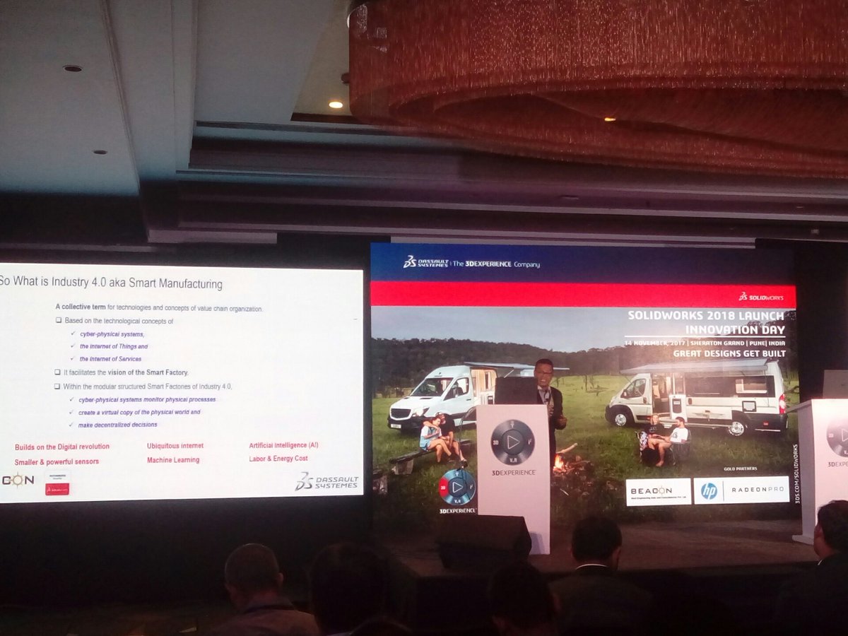 ManikUtils's tweet photo. #Industry 4.0 #CEO @BEACON_India #PUNE #SOLIDWORKS #SWLAUNCH2018 https://t.co/S1bm5ziU9v