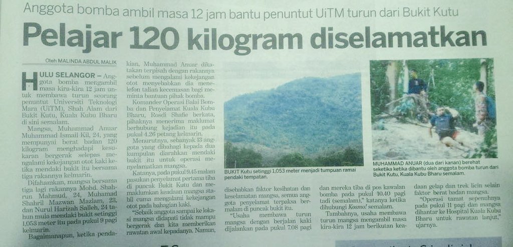 Tak lawak oi tinggal member. Sudah die panggil bomba. 😑

Punca : cramp