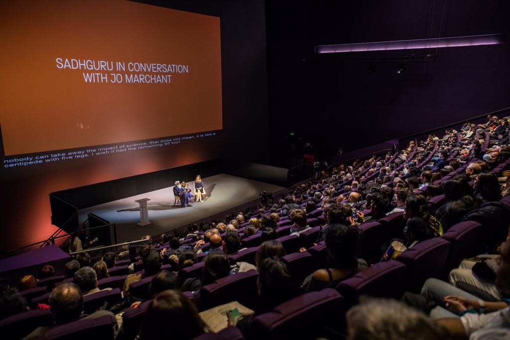 SadhguruJV's tweet photo. We have reached a time in history where science &amp; mysticism are beginning to converge. Mysticism explores the same dimensions from inward doorway. –Sg  @JoMarchant  @sciencemuseum #SadhguruInLondon https://t.co/dc1tI5QYtE