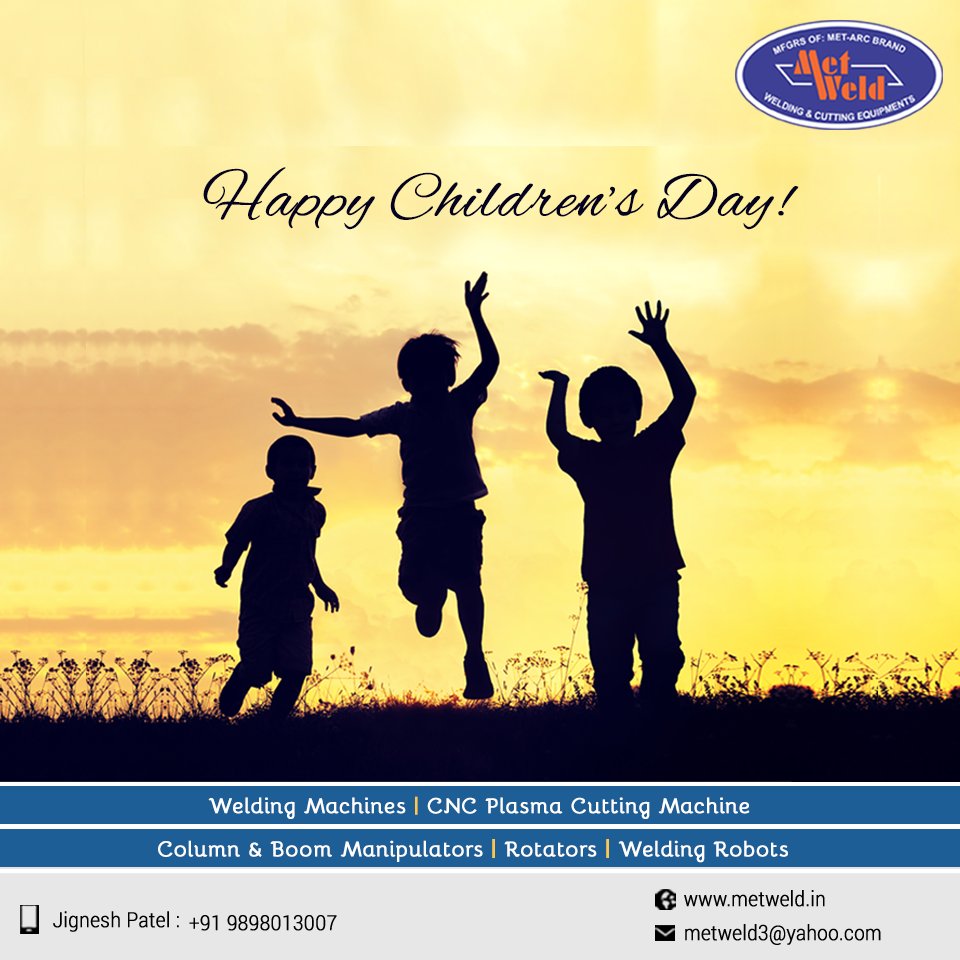 metweldcnc's tweet photo. Happy Children's Day ! Let us befriend with the kids and give them the best memories of life.
#BalDiwas
#ChildrenDay
#HappyChildrenDay
#Metweld https://t.co/ZTvHlnuJoq