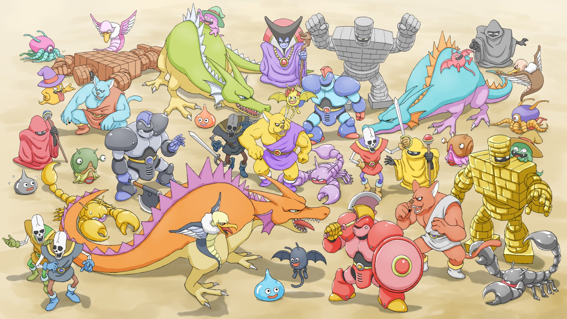 Twitter 上的 Sp X ドラクエ1のモンスター全38体とりゅうおうさん描きました いろいろ見てたらなんとなくみんなを描いてみたくなった なんか モンスターの数字見ると 学校の1クラス分と先生みたい ドラゴンクエスト ドラクエ T Co Kcecsqenxw Twitter