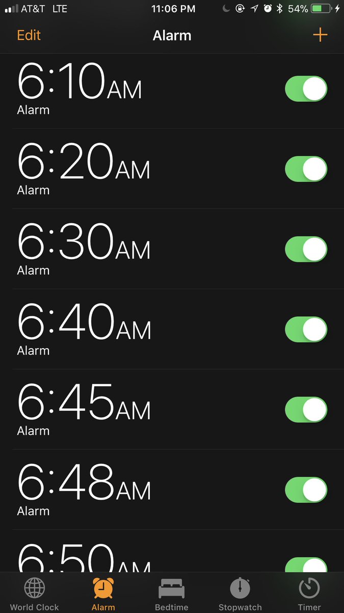 AlexaFeagan's tweet image. I wish that I was lying but this is how many alarms that it takes to wake me up in the morning.