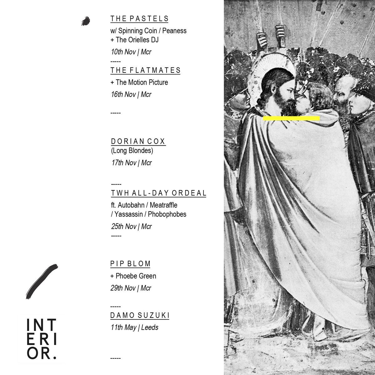 UPCOMING: #TheFlatmates <a href="/TheMotionPic/">The Motion Picture</a> #Summerhouse / <a href="/_doriancox/">Dorian Cox</a> #TheShowers / <a href="/USA_NAILS_band/">USA NAILS, THE BAND</a> <a href="/AutobahnMusik/">AUTOBAHN</a> @yassassinmusic <a href="/PPhobes/">Phobophobes</a> <a href="/meatraffle1917/">𝕸𝖊𝖆𝖙𝖗𝖆𝖋𝖋𝖑𝖊</a> + more / <a href="/Pipblom/">Pip</a> <a href="/ph0ebegreen/">phoebe green</a> Tixs <a href="/dicefm/">DICE</a> <a href="/seetickets/">See Tickets</a>