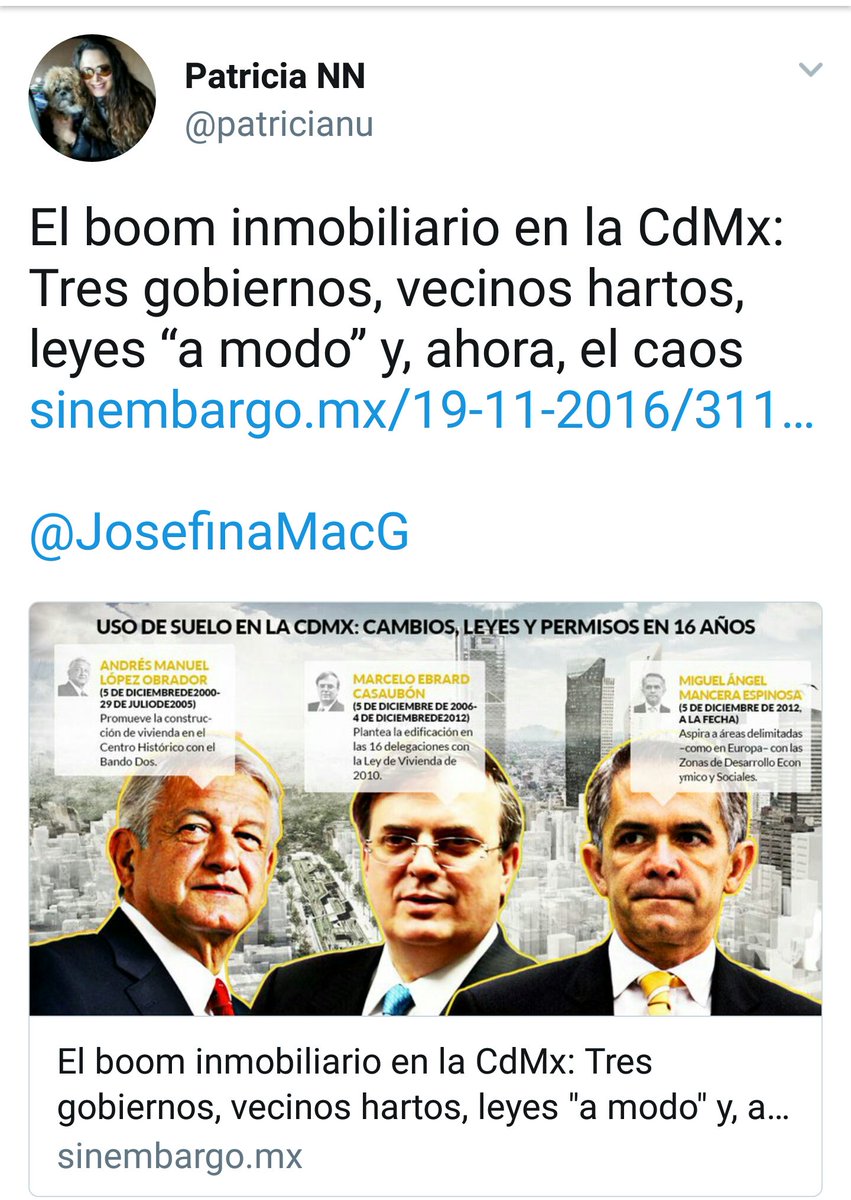 patricianu's tweet photo. @Muy_Ignorante @RALPHTWENTYONE Lo odian entre comillas, en #CDMX el "líder" de @ALDFmorena @DiputadosMorena @lopezobrador_ inició el #Bando2 y la #CorrupciónInmobiliaria https://t.co/wQv8fu8SCL