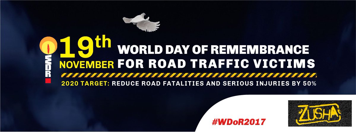 zusharoadsafety's tweet photo. 19th November, World Day of Remembrance for Road Traffic Victims. 
#WDoR2017
#Zusha #SpeakUp https://t.co/yIDfNcwBdI