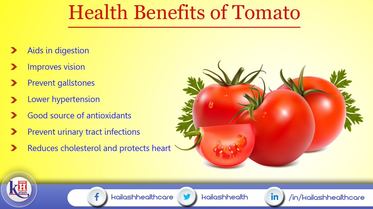 KailashHealth's tweet image. #HealthTips #TomatoBenefits #HealthAwareness

Health Benefits of Tomato