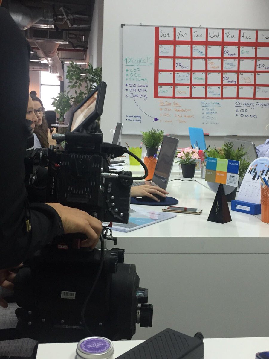 IntelQatar's tweet photo. Filming day at IQ office📽🎥🎬🎞 #IntelligenceQatar #Qatar #Doha #Film #Movie #Shooting #ResolutionFilms https://t.co/3NHBKc0I2v