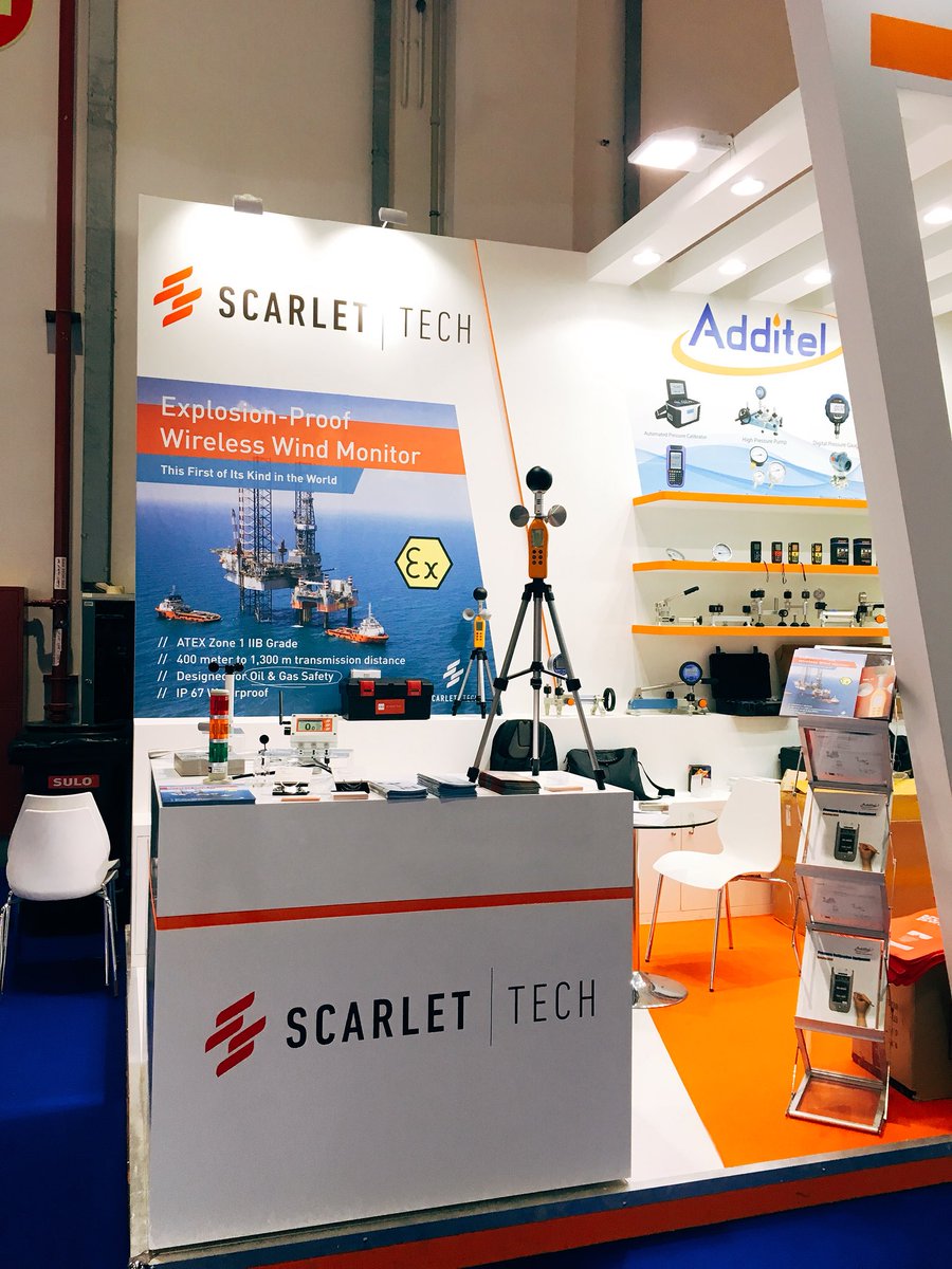 scarlet_tech's tweet photo. We are here at ADIPEC show! First Ex-proof wireless anemometer in the world! #ADIPEC2017 #scarlettech https://t.co/nq8So2Oi4o
