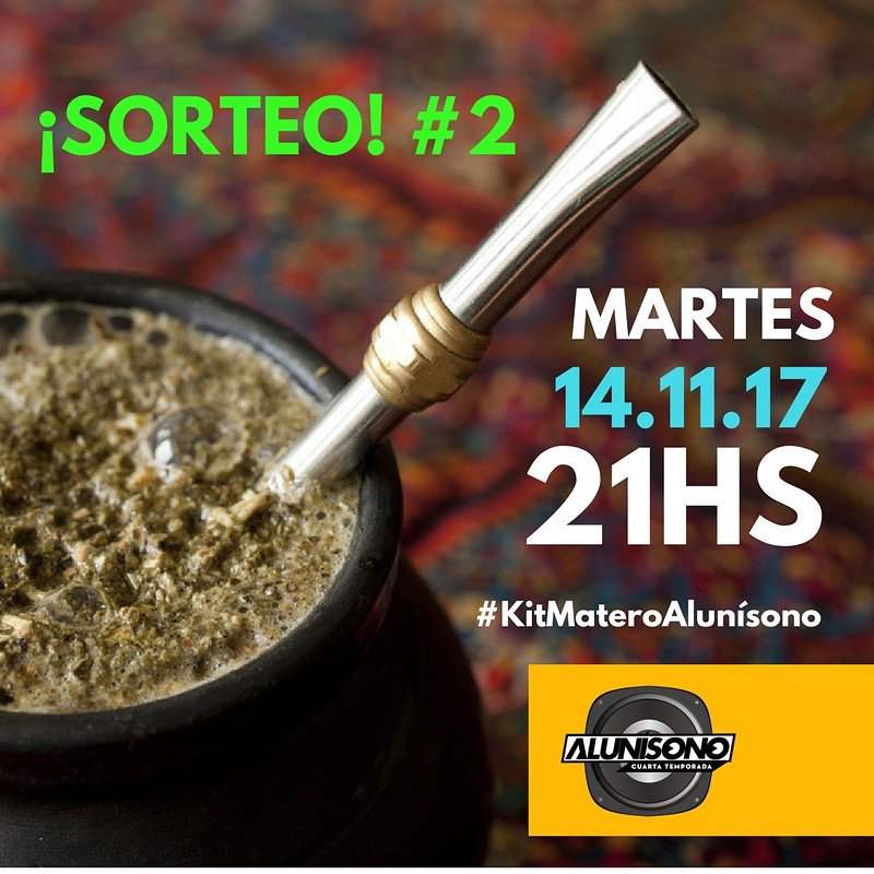 alunisonoradio's tweet photo. ¡Buen día! 
Acá está el 2do sorteo para hoy. 
Dale RT a este post y comentá con el HT #KitMateroAlunísono. 👏 
Cortesía Licencias S.A. https://t.co/b0fiw1H57H