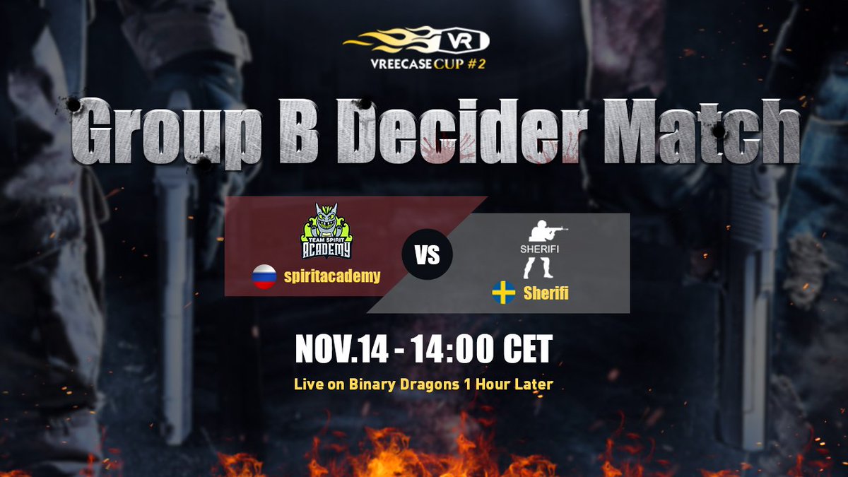 vreecase's tweet photo. #Vreecase #VreecaseCup2
Group B Decider Match 🔥🔥🔥
Spirit Academy VS Sherifi
Nov.14 - 14:00 CET 1h later https://t.co/A303rkIsJP