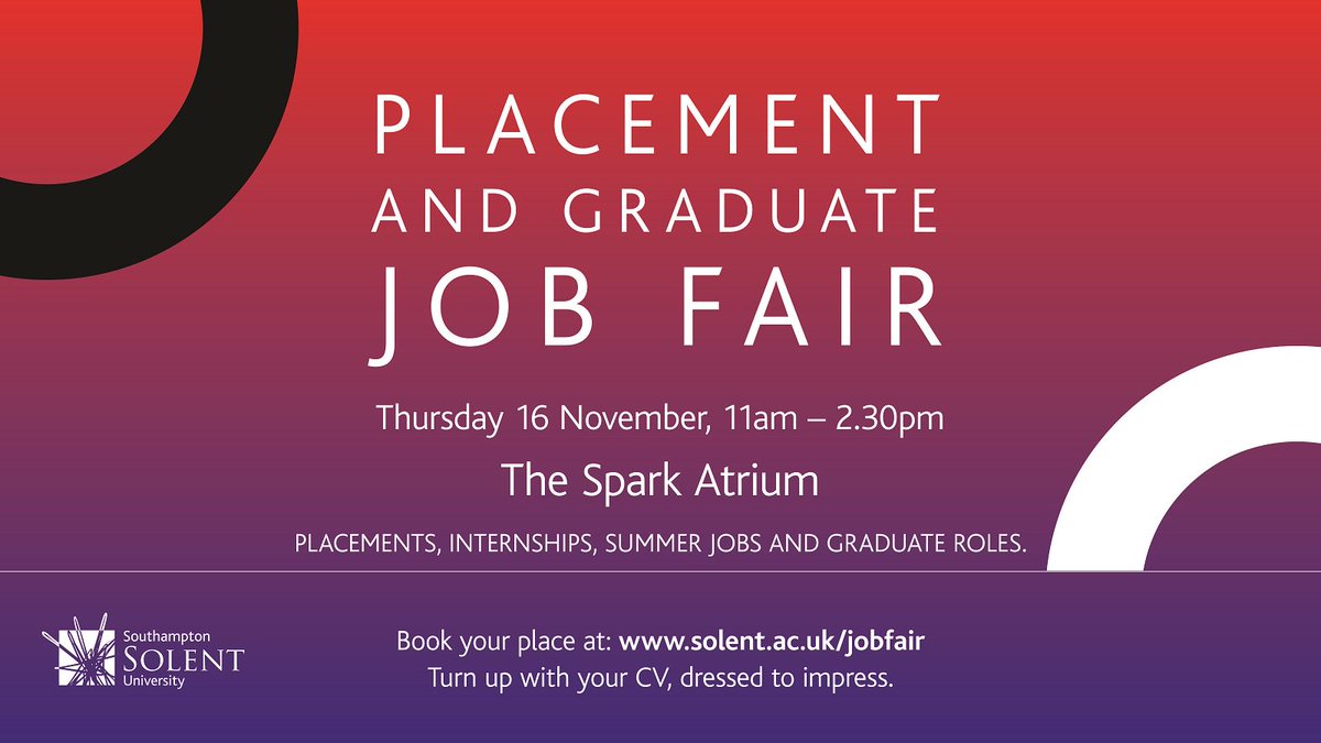 SolentUni's tweet image. Over 60 employers are set to visit us for Thursday's job fair - have you booked your spot? ow.ly/Ldy830gz2mP
