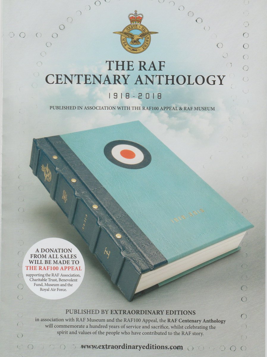 NedMalet's tweet photo. The #RAF Centenary Anthology www.extraordinaryeditions #MartinMorgan publisher @RAFBF @ChiefofAirStaff . Due to be published April 2018 https://t.co/zHEP6hhRwF