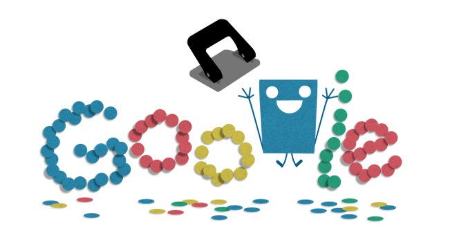 Kelly_lein's tweet image. Hole punch history – 131st commemorations celebrated with a Google Doodle.
See more: goo.gl/V8Lu7d
 #131stCommemorationsCelebration #GoogleDoodles #HolePunchHistory #TrendingNow