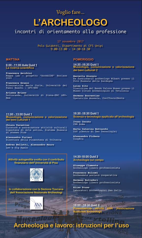 Venerdì @imobelus e <a href="/AfmMauro/">Alessandro Mauro</a> parleranno di archeologia e social media all'interno dell'evento "Voglio fare l'archeologo: incontri di orientamento alla professione" facebook.com/events/5158567…