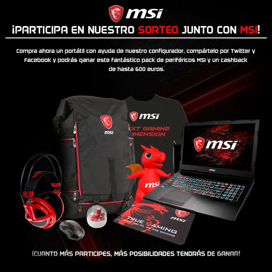 COOLMODcom's tweet photo. ¡Conoce nuestro nuevo configurador de portátiles de la mano de MSI Gaming! Para celebrar el lanzamiento de esta potente herramienta sorteamos entre los participantes un pack de periféricos de MSI y un cashback de hasta 600€ #mycoolmsi
Enlace al sorteo: https://t.co/CypTaXjTc7 https://t.co/qtfmOv2EoI