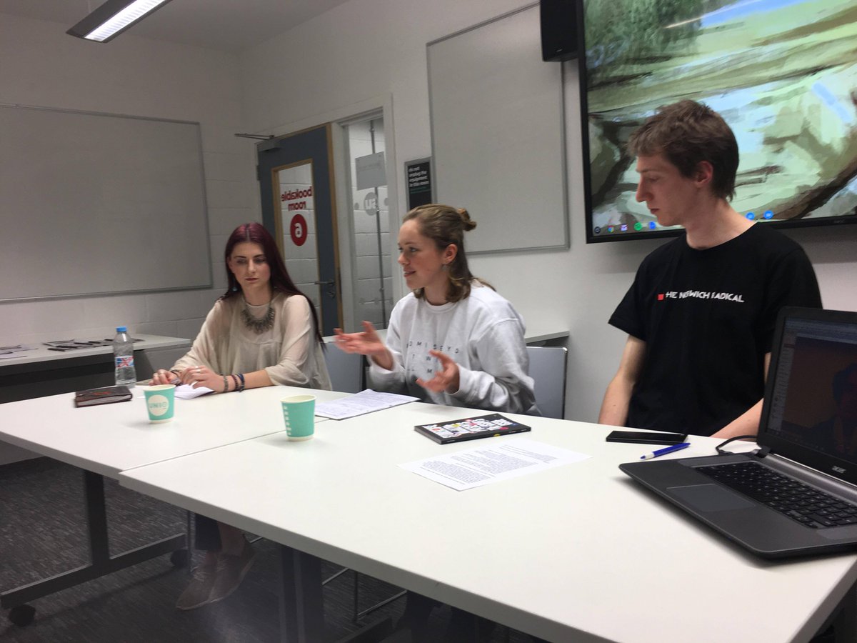 NorwichRadical's tweet photo. Thanks to everyone who came down to our panel 'Beyond the Tab' last night! And thanks especially to our panellists: @Effy_Yeomans of @LondonStudent , Eve Mathews of @TheEggBox and our own @LauraPotts123 https://t.co/7simz3gfGS