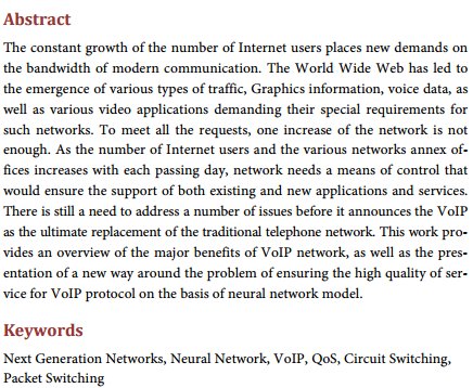 Scirp_Papers's tweet image. Voice Quality for Internet Protocol Based on Neural Network Model #CircuitSwitching #PacketSwitching More @ mrw.so/1EcYBN