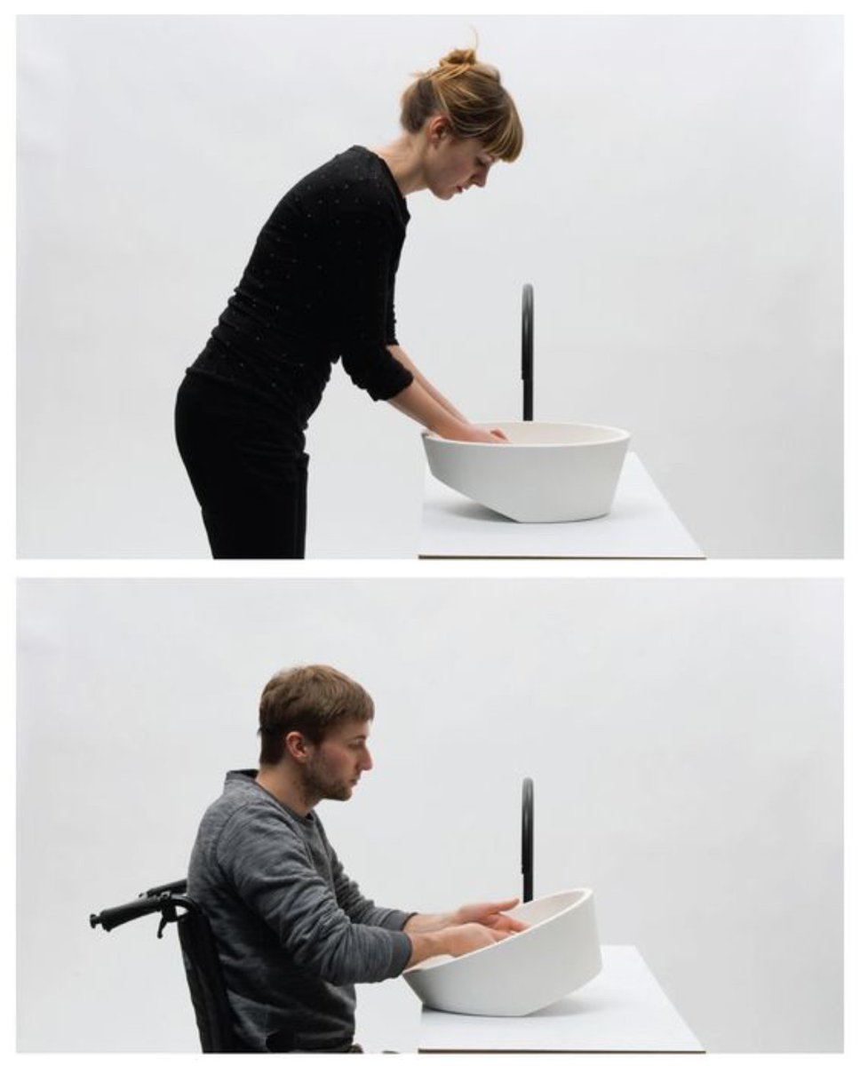 soundslikesue's tweet photo. Designing for inclusion doesn't make products ugly—it makes them beautiful &amp; humane. Not a problem for #Custoprothetik prosthetics, @gwenolegasnier's sink, or #ArthurErickson ramp+stairs!  💯  #makeitworkdesigners #a11y #inclusivedesign https://t.co/UGQH5gMY8s