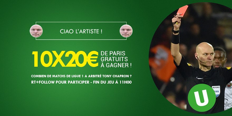 UnibetFrance's tweet photo. ⚽️💰Tony Chapron va arrêter sa carrière en fin de saison 👍 ! L'occasion était trop belle pour saluer comme il se doit ce bon vieux Chapron 😋 10x20€ de #freebet à gagner avant 11h00 !

#TeamParieur https://t.co/XTv55F0zYH