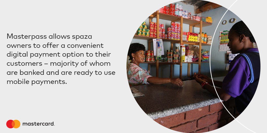 MastercardMENA's tweet photo. For spaza owners, #Masterpass provides a more affordable alternative to traditional Point of Sale devices #Spazapp - https://t.co/m4GyEBCtNC https://t.co/T6mx7WEeM8