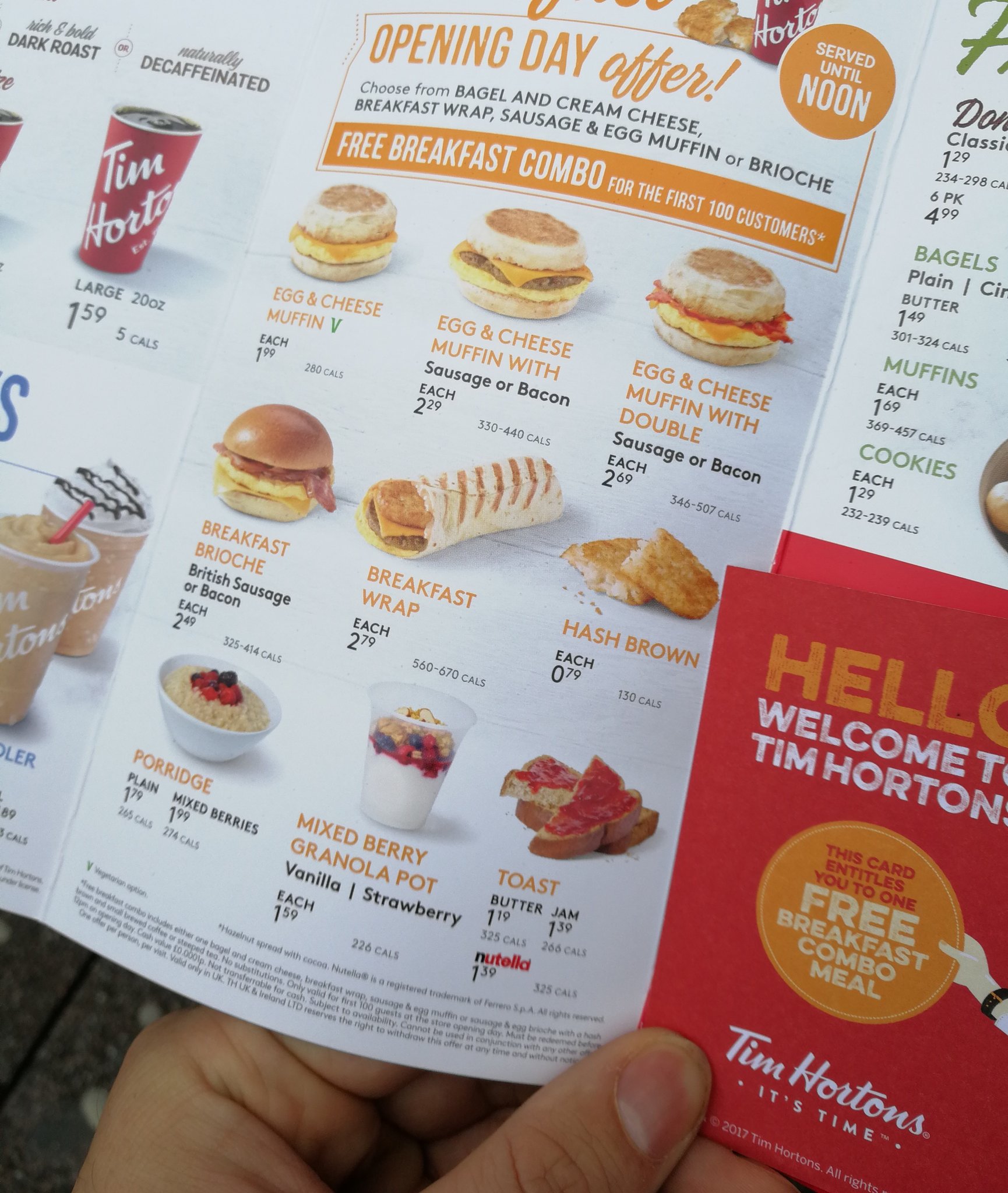 Tim Hortons Menu Prices Canada