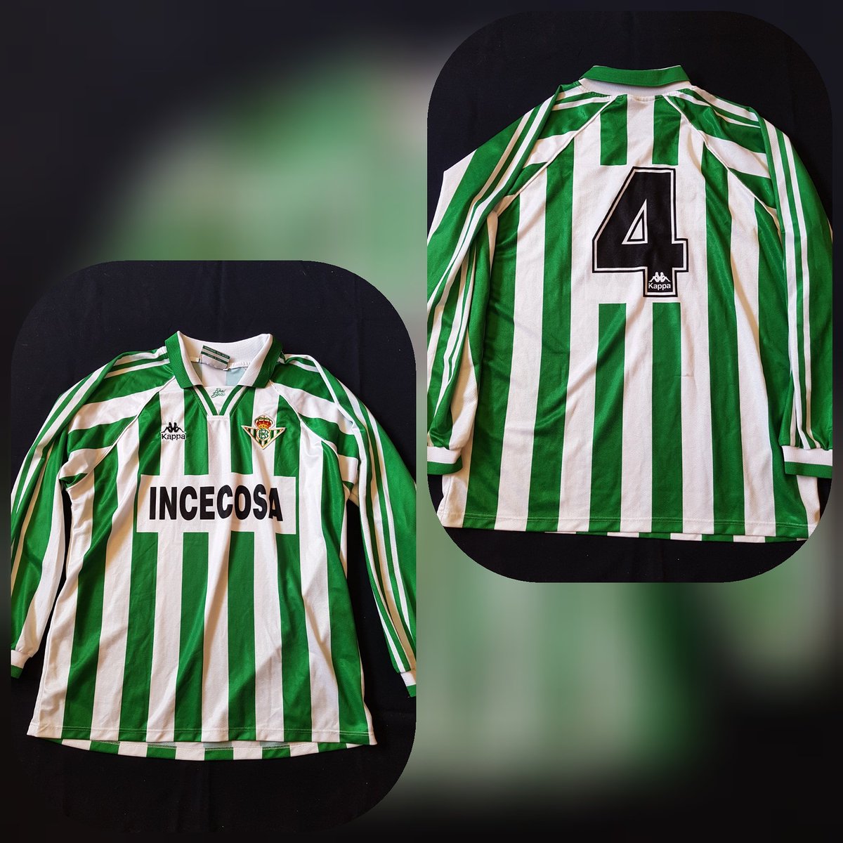 LaPieldelBetis's tweet photo. Titular UEFA 1995/96. Posiblemente usada por Juan Ureña.
#RealBetisBalompie #UEFA #Ureña4 #Kappa #INCECOSA #ManquePierda #HayUnaLeyenda https://t.co/Wz9TYYYovV