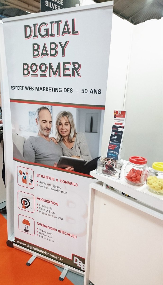 digitalbabyboom's tweet photo. Quels sont vos besoins en #Webmarketing ? Acquisition ? Opérations spéciales ? Stratégie Digitale ? Venez discuter avec nous. Stand K07. En plus on a des bonbons... 😋  #Silverexpo #Silvereco #Innovation https://t.co/vUejFh5wnr