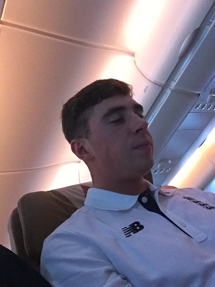 Westley21's tweet photo. Excited for Oz! Not sure about travelling next to this honking kid for 22hrs #div1champs @rtendo27 @Lawrenc28Daniel @NeilWagner13 https://t.co/954HdAajEj