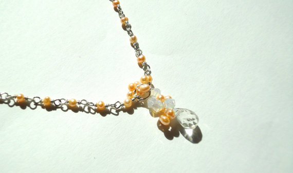 lufudesign's tweet photo. #Bridetobe? Add sweet #peach to your #wedding with this #pearl #Swarovski &amp; #quartz #necklace.

#handmadejewelry #handmadejewellery #HandmadeChristmas #FermanaghHour @EtsyUK https://t.co/D8LjC3df1Y https://t.co/uv6nZjhXYD