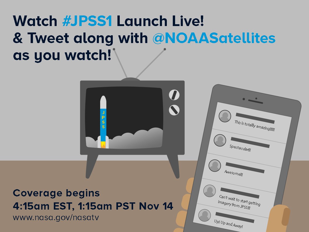 NOAASatellites's tweet photo. It's showtime! Visit https://t.co/A7W4Ktvh0F for live coverage of the #JPSS-1 launch! https://t.co/vzYAdhlj9T