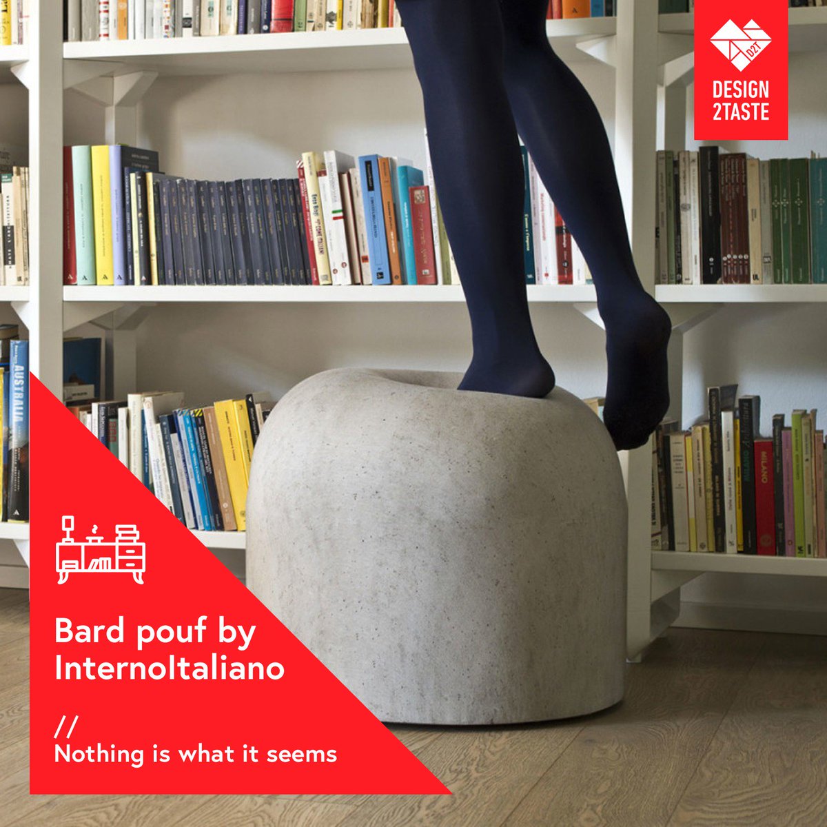 Design2Taste's tweet image. Nothing is what it seems❤️ "Bard" pouf by @internoitaliano is conceived as a tribute to the city of #Milan. A notoriously hard, uncomfortable object - the concrete bollard typical of the Italian city - becomes soft and inviting.

#interiors #interiordesign #furniture