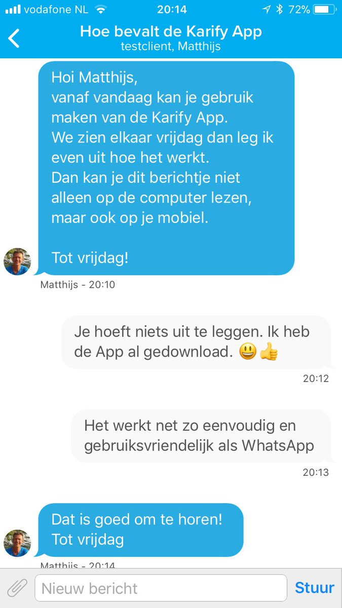 GGZCentraal's tweet photo. Cliënten van GGz Centraal kunnen veilig en eenvoudig met hun behandelaren communiceren via de #Karify App. Zie: https://t.co/RmSNTppeks https://t.co/PEZEmAFUTa
