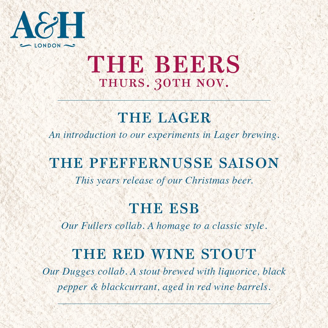 AnspachHobday's tweet photo. Here's what we will be pouring for our @tankerbrewery Tap Share inc. the all new Lager &amp; the launch of The Pfeffernusse Saison. Tickets here: https://t.co/P9fkwcyK4R #tapshare #estonia #craftbeer https://t.co/WNPwWLnrq6