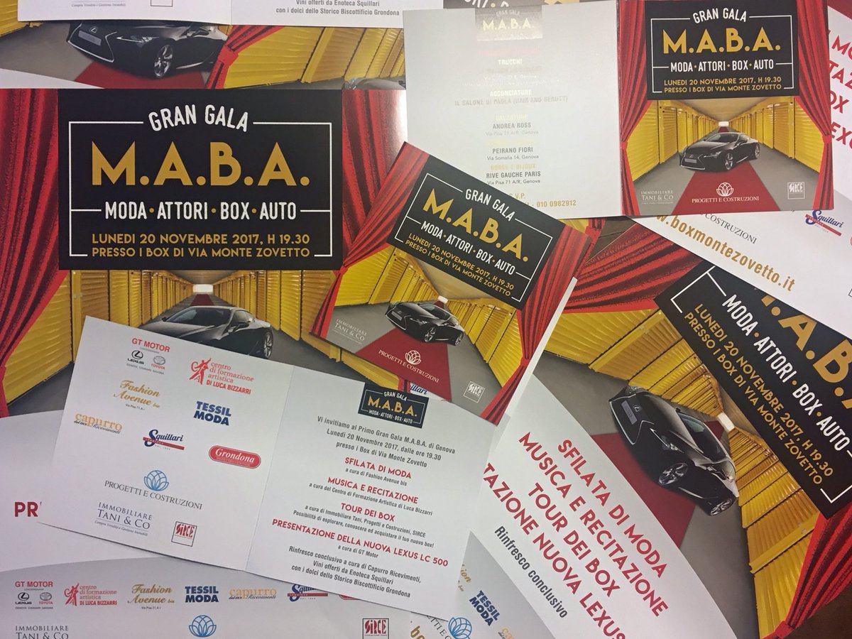 Lunedì 20 Novembre h 19:30 Vi aspettiamo nel parcheggio di Via Montezovetto al Grangalà #MABA moda, attori, box e auto per una serata originale a Genova. per info boxmontezovetto.it