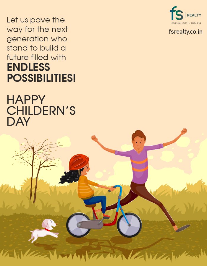 fs_realty's tweet photo. Let's give our future generation a life full of endless possibilities on this special day. #FSRealty wishes you a Happy #ChildrensDay. https://t.co/UJ66nU46hd