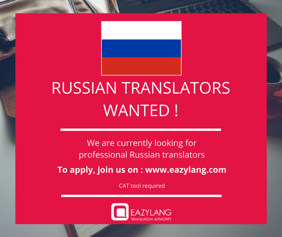 eazylang's tweet photo. Hello everybody,
We are looking for professional #Russian #translators. To apply, register on https://t.co/D82kbjP9NF 😉 #Russia #xl8 #t9n #Job #translationprojects https://t.co/yeCOYMfWO4