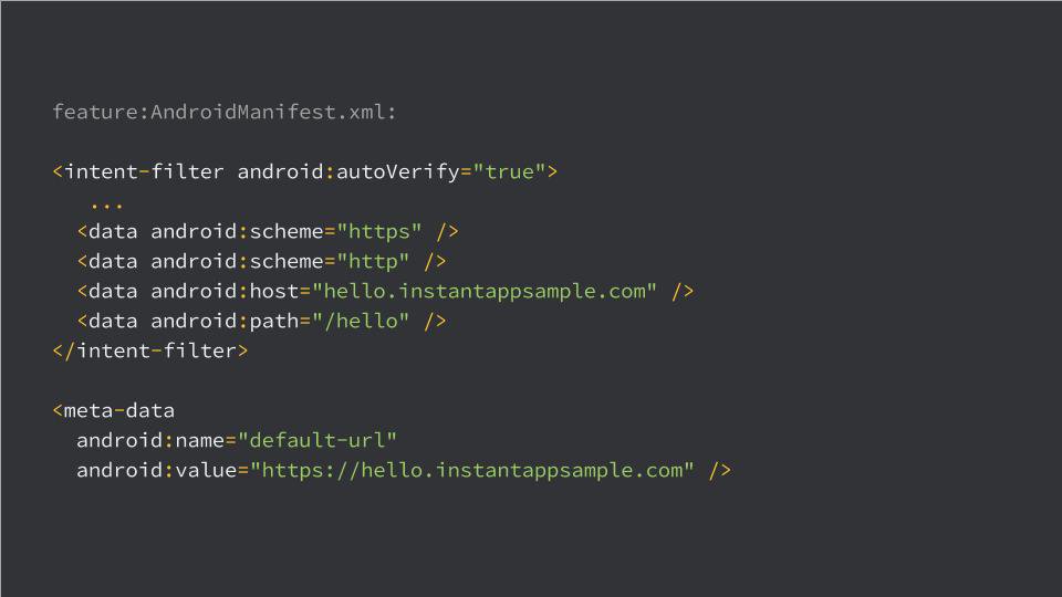 keyboardsurfer's tweet image. Each instant app entry point Activity has to resolve a url. Prepare by adjusting your intent filters already. #InstantKnowledge

developer.android.com/topic/instant-…