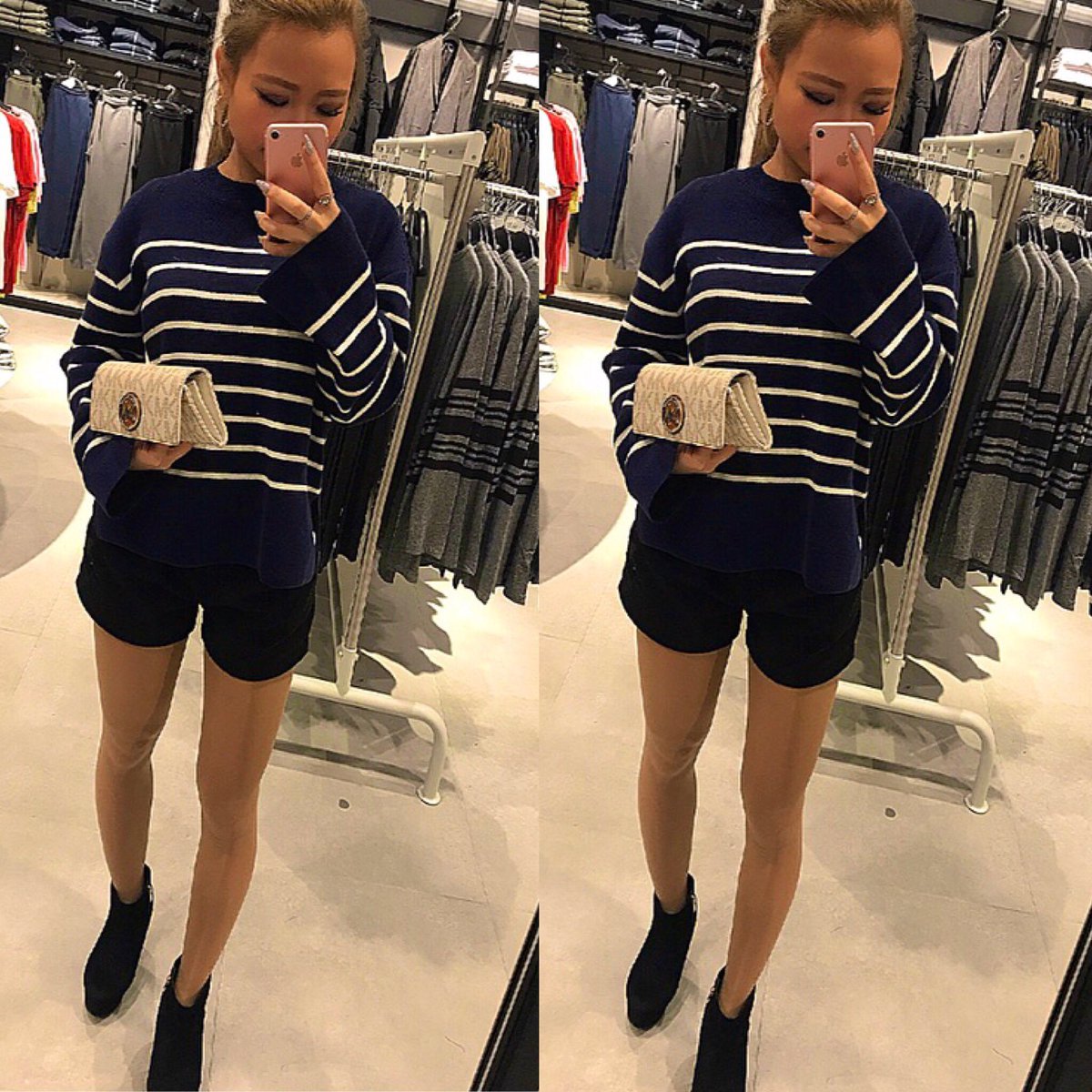 chinmy1999's tweet image. 最近9時とかになれば
   眠たすぎて生活習慣良き💭

色々な面でこれからが1番大切♩

#today #allback #bordertop
#shortpants #goldpierce #mk