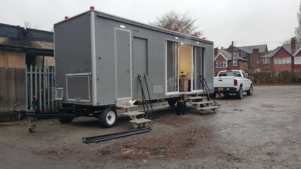 JAMFacilities's tweet photo. Our new multi-trailer is hard at work today as a changing room and make-up! https://t.co/hFuKKxtgBR