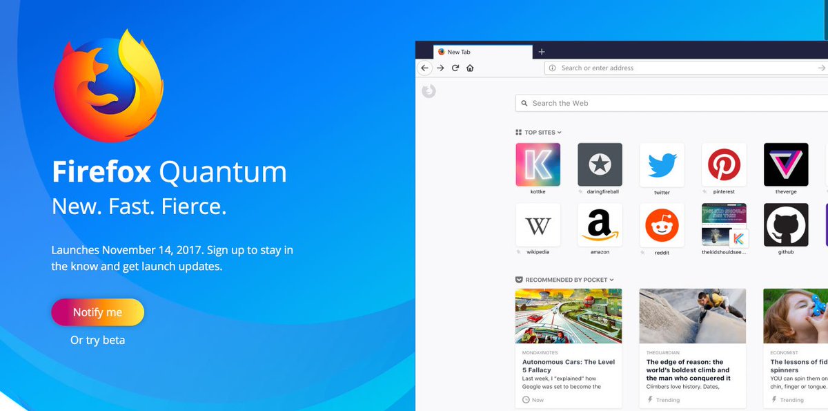 Сегодня Mozilla представит революционный браузер Firefox Quantum. bit.ly/2hsqb1F