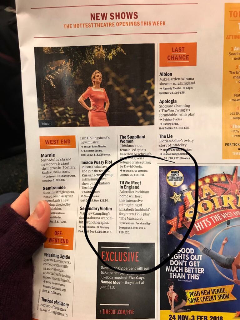 FloraMWW's tweet photo. .@LostTFSpace got a cracking 4*review@TheStage+here my faithful sis's circled #TilWeMeet TIX https://t.co/WfgRSEEOpx https://t.co/xPTQDDCnyo