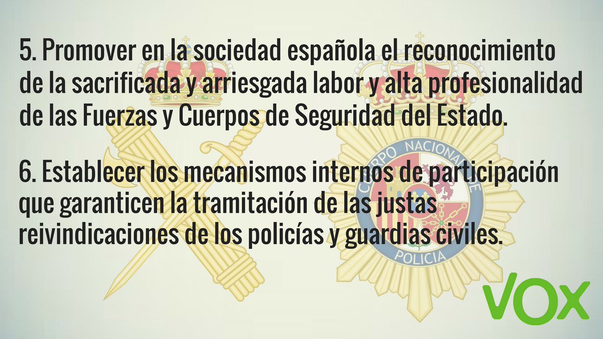 vox_es's tweet photo. 🚔 Animamos a todos los españoles a asistir a la manifestación de @jusapol del próximo sábado en Madrid.

Ellos acuden a las nuestras para protegernos, el sábado tenemos que ir a la suya para apoyarlos en sus justas reivindicaciones. 

📢 #EquiparacionYa https://t.co/i7PpxDi9Ac