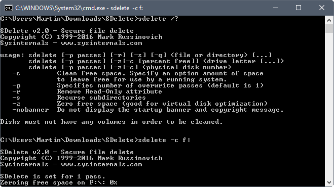 ghacks's tweet photo. Use the #free #windows program #sdelete to delete files, folders and free disk space securely to avoid file #recovery.
https://t.co/G3toeKgCWq https://t.co/cxrfDrSxp7