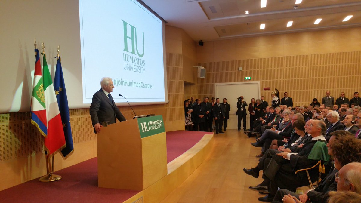 #Milano, il Presidente #Mattarella alla inaugurazione dell'anno accademico dell'#Humanitas University