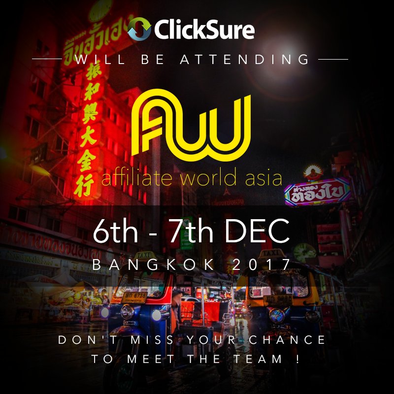 Click_Sure's tweet photo. @Click_Sure are heading over to AWA Bangkok in a couple of weeks... Let us know if you want to arrange a meet up, Lets talk business! https://t.co/fNKP5aIEYF