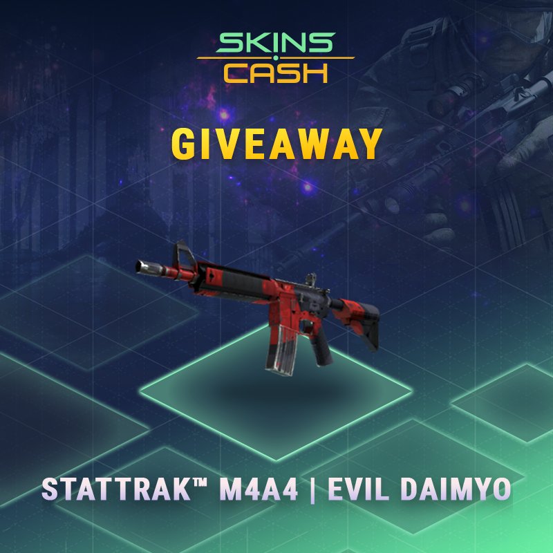 Skins_Cash's tweet photo. StatTrak™ M4A4 | Evil Daimyo GIVEAWAY ✨

Go to ▶️ https://t.co/U5T6lAA5Fc

👍 Enter and win #CSGO skin. Do as many entries as you can. More entries, more chances to win!

GL HF! 🎮 https://t.co/5Q2XembF0b