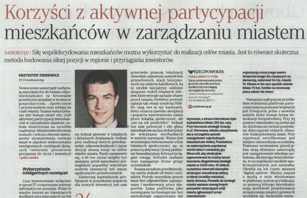 millionyou's tweet photo. Zachęcamy do naszej ostatniej publikacji na temat CITIZENSOURCINGU w najnowszej Rzeczpospolitej: https://t.co/0PWrvcOL7n https://t.co/8nrddJxi9Q