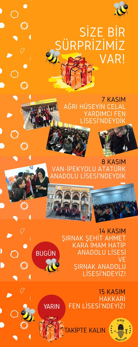 Bizi takip etmeye devam edin⚙
Çünkü, yarın size bir sürprizimiz var🐝🎁
#BalArılarıMühendisOluyor