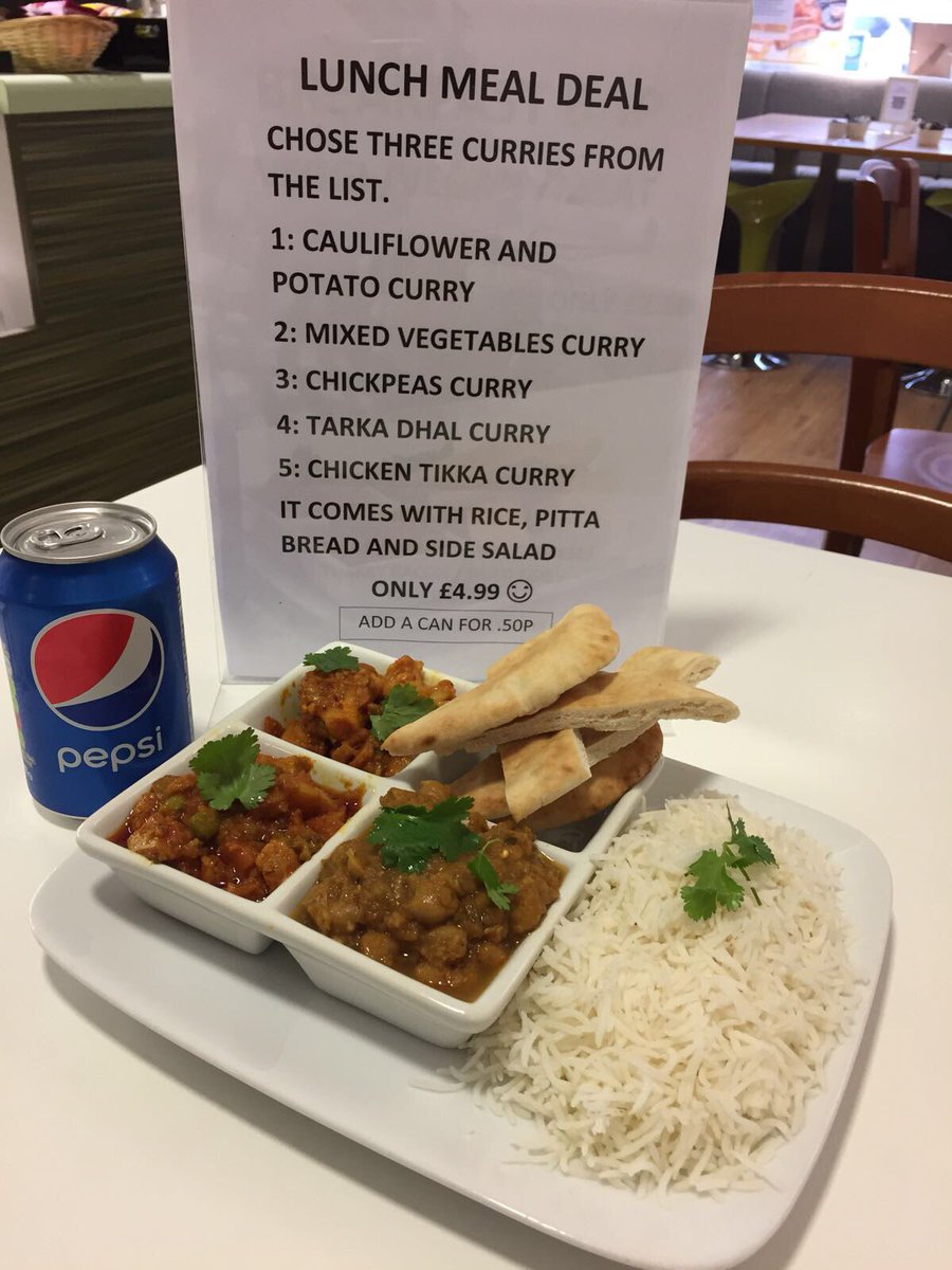 Check out our new offer! Choose Three freshly made curry’s, Vegan options available! Plus Rice and Pitta Bread only £4.99!